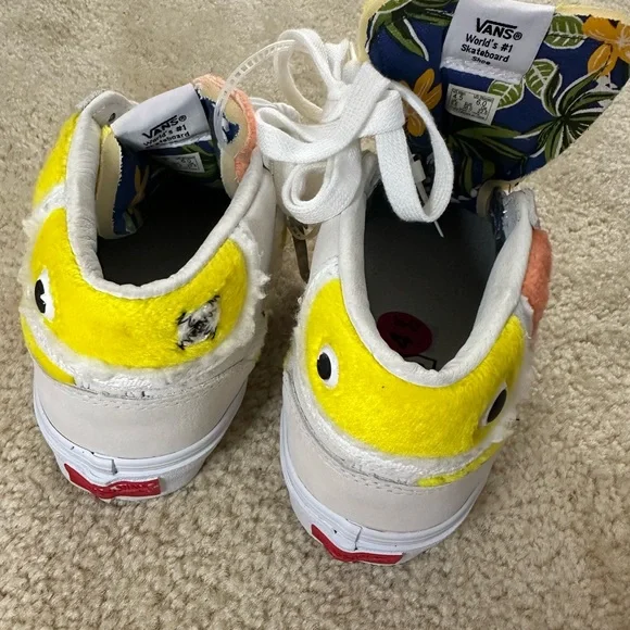 Vans Kids Yellow and White High-Top Sneakers with Fun Design - Picture 8 of 8